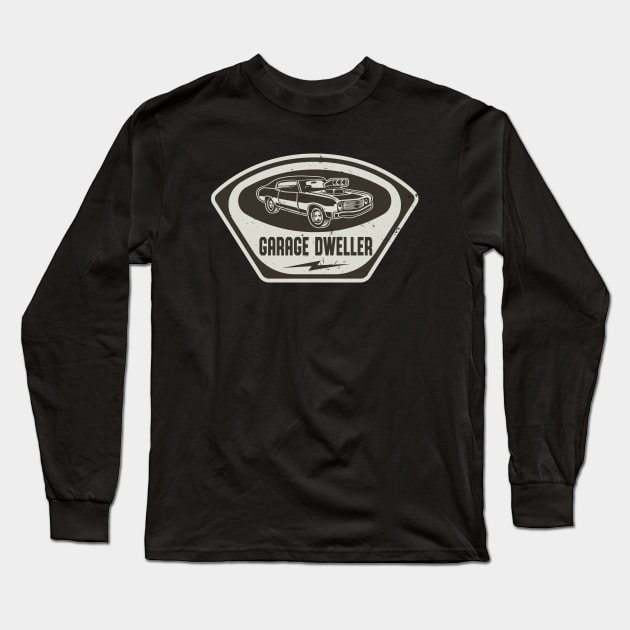 Garage Dweller Auto Mechanic Muscle Car Long Sleeve T-Shirt by Foxxy Merch